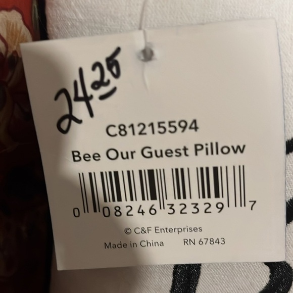 black-and-white BR guest design is a 10 x 10” indoor outdoor pillow - Picture 5 of 5